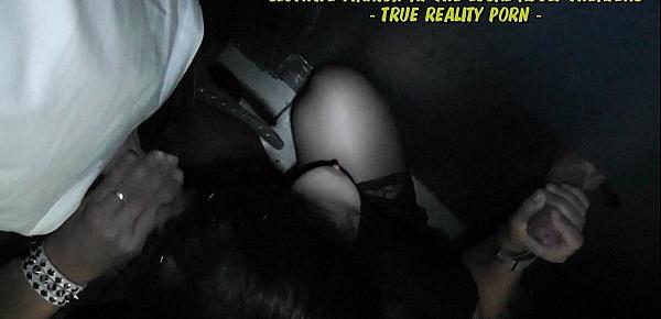  Slutwife gangbanged by plenty of strangers at Adult Theaters
